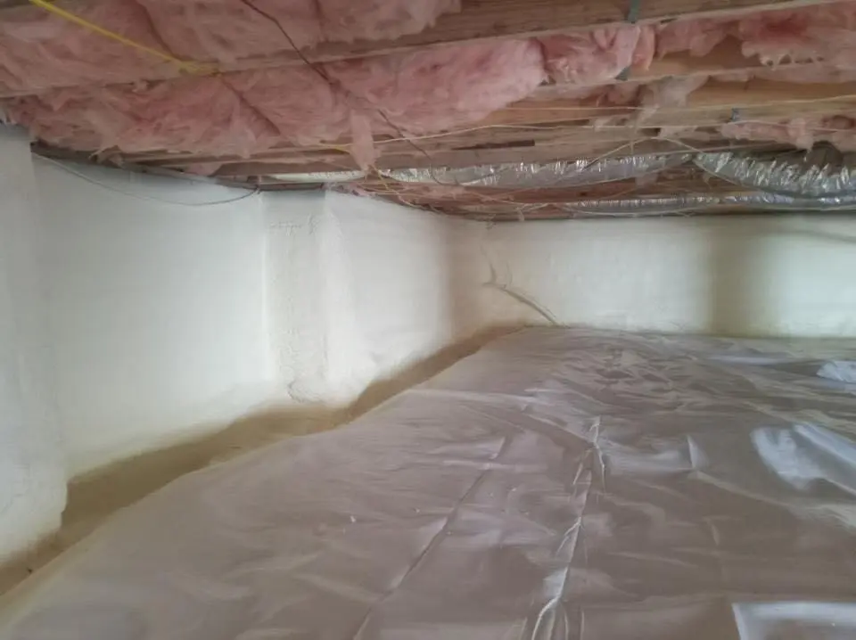 Crawl space encapsulation with closed-cell spray foam for Storm Damage Roof Repair in Oceano